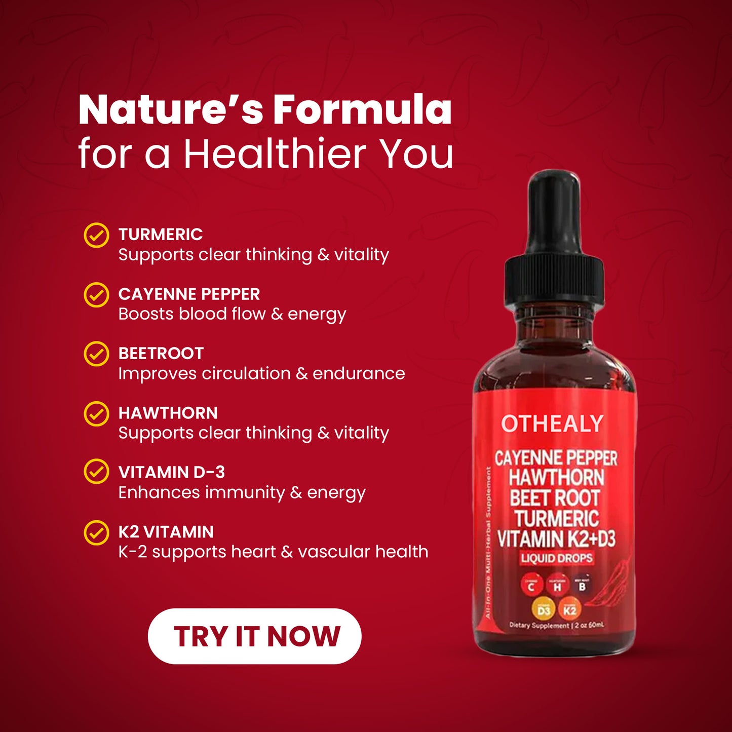 Cayenne Pepper Drops - natural cardiovascular & performance enhancer